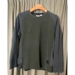 DKNY Jeans Mens Crewneck Raglan Sweatshirt Green Grey Size Large